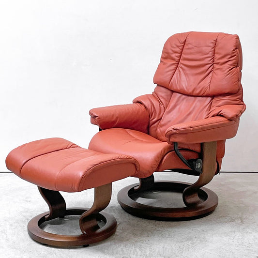 エコーネス EKORNES ストレスレスチェア Stressless レノ RENO リクライニングチェア オットマンセット Mサイズ ノルウェー 北欧家具 ●