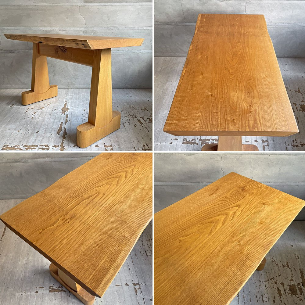 モーブレーワークス MOBLEY WORKS ダイニングテーブル オーク無垢材 一枚板 耳付き オーダー品 ♪