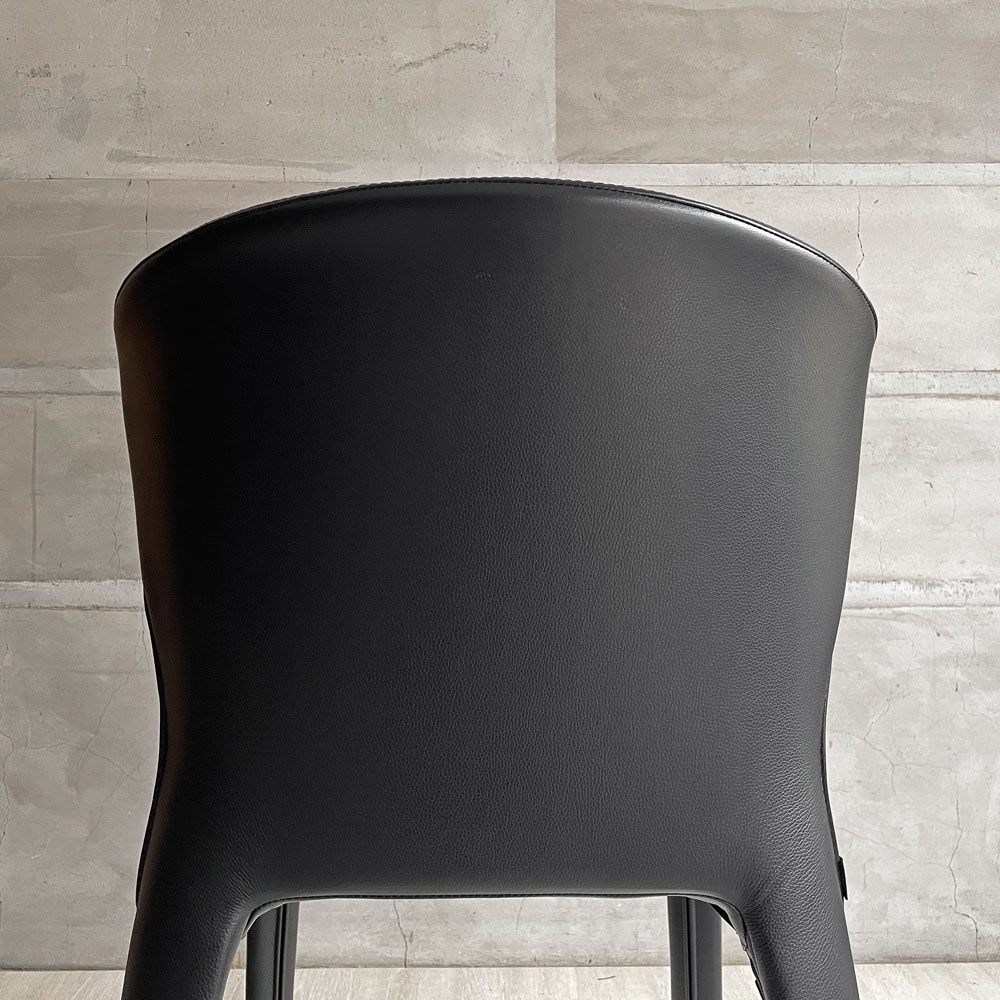 カッシーナ Cassina オラ 369 HOLA アームレスチェア ダイニングチェア 本革 ブラックレザー ハンス・ウェッツスタイン イタリア 定価￥418,000- ♪