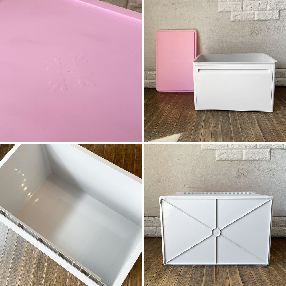 タッパーウェア Tupperware マルチオーガナイザー ワイド ドロップダウンドア ピンク×ホワイト ◎