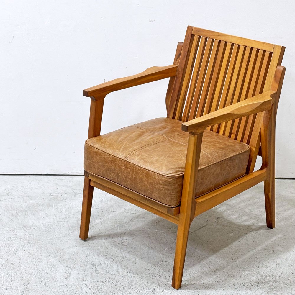 ダブルティー WTW アペルト チェア APERTO CHAIR NT アームチェア ラウンジチェア 1Pソファ レザー ブラウン  西海岸 ウエストコースト ●