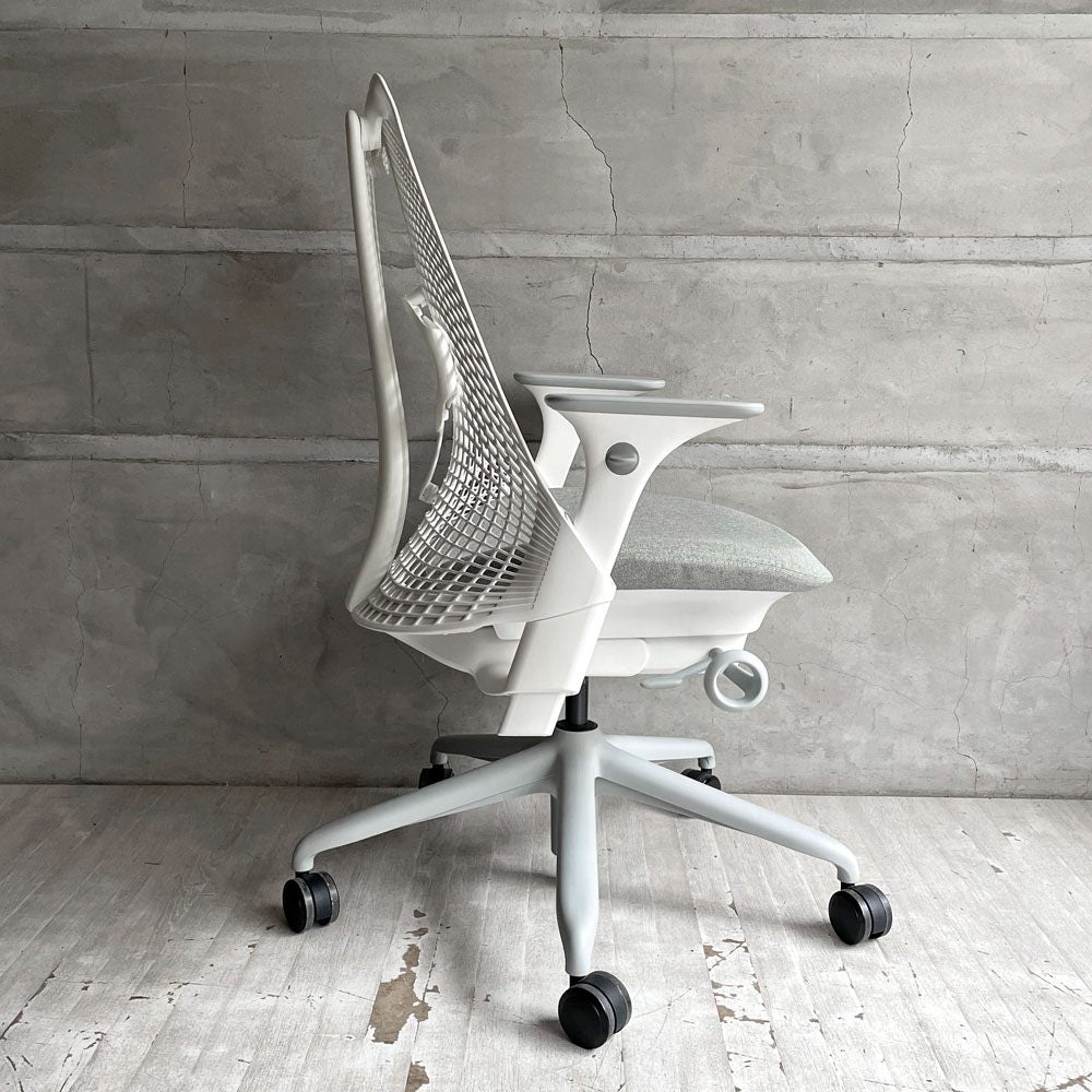 ハーマンミラー HermanMiller セイルチェア SAYL Chair デスクチェア フルアジャスタブルアーム ランバーサポート付 ホワイト イヴ・ベアール 2024年製 モダンデザイン ♪
