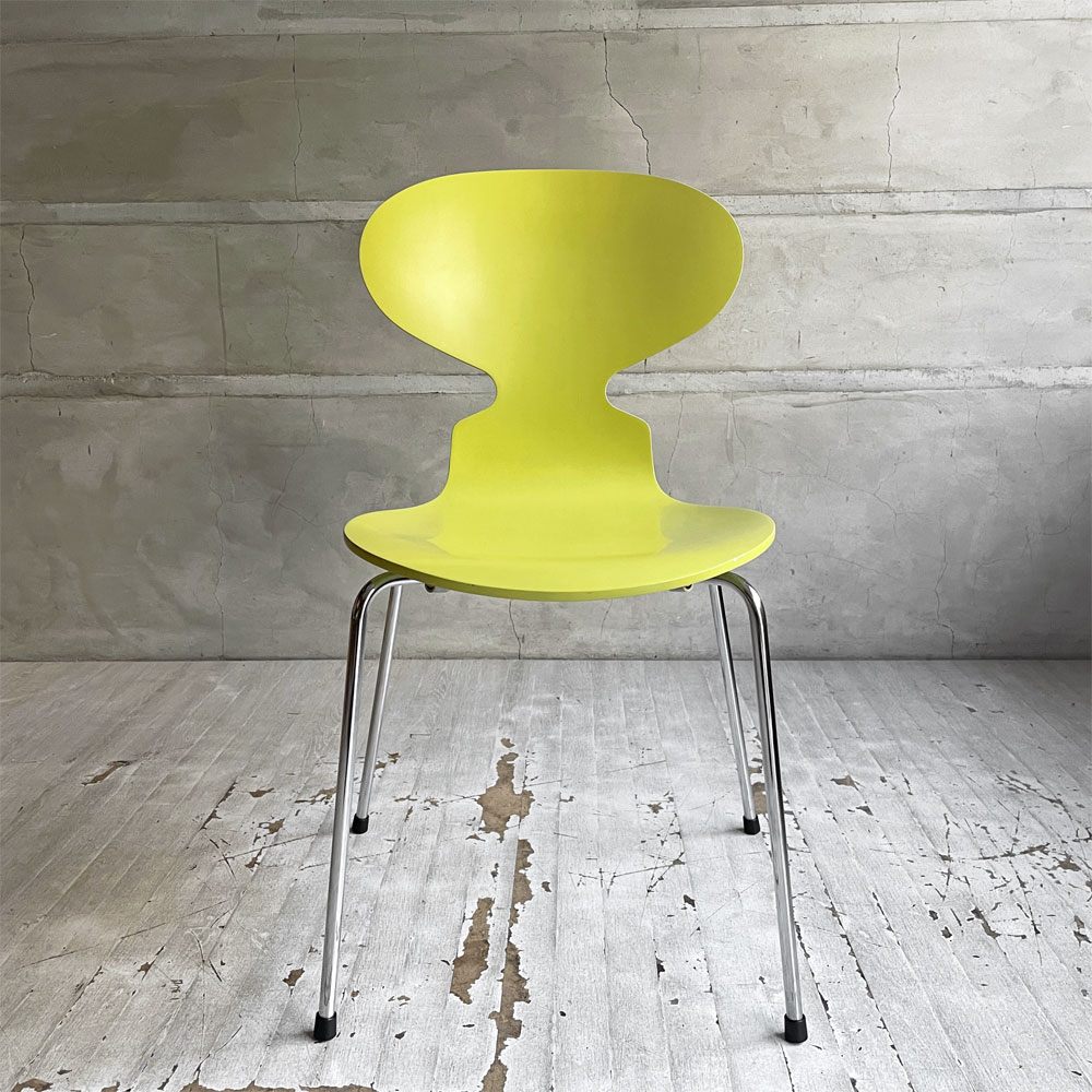 フリッツハンセン Fritz Hansen アントチェア ANT CHAIR アリンコチェア 4本脚 3101 ライムカラー ラッカー仕上げ アルネ・ヤコブセン デンマーク 北欧家具 A♪