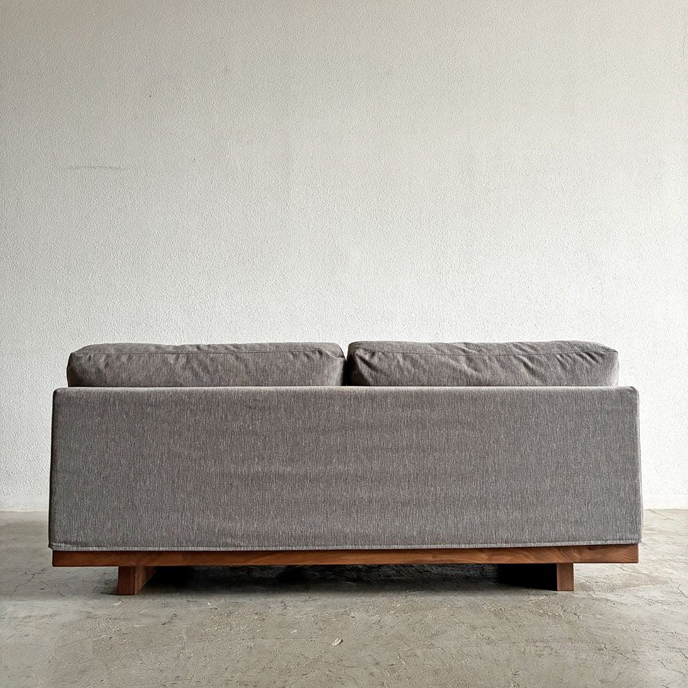 マスターウォール MASTERWAL デニッシュ DANISH SOFA 2シーターソファ 2人掛け W160cm ウォールナット無垢材 ファブリック 新品替えカバー付 合計定価￥509,300- 〓