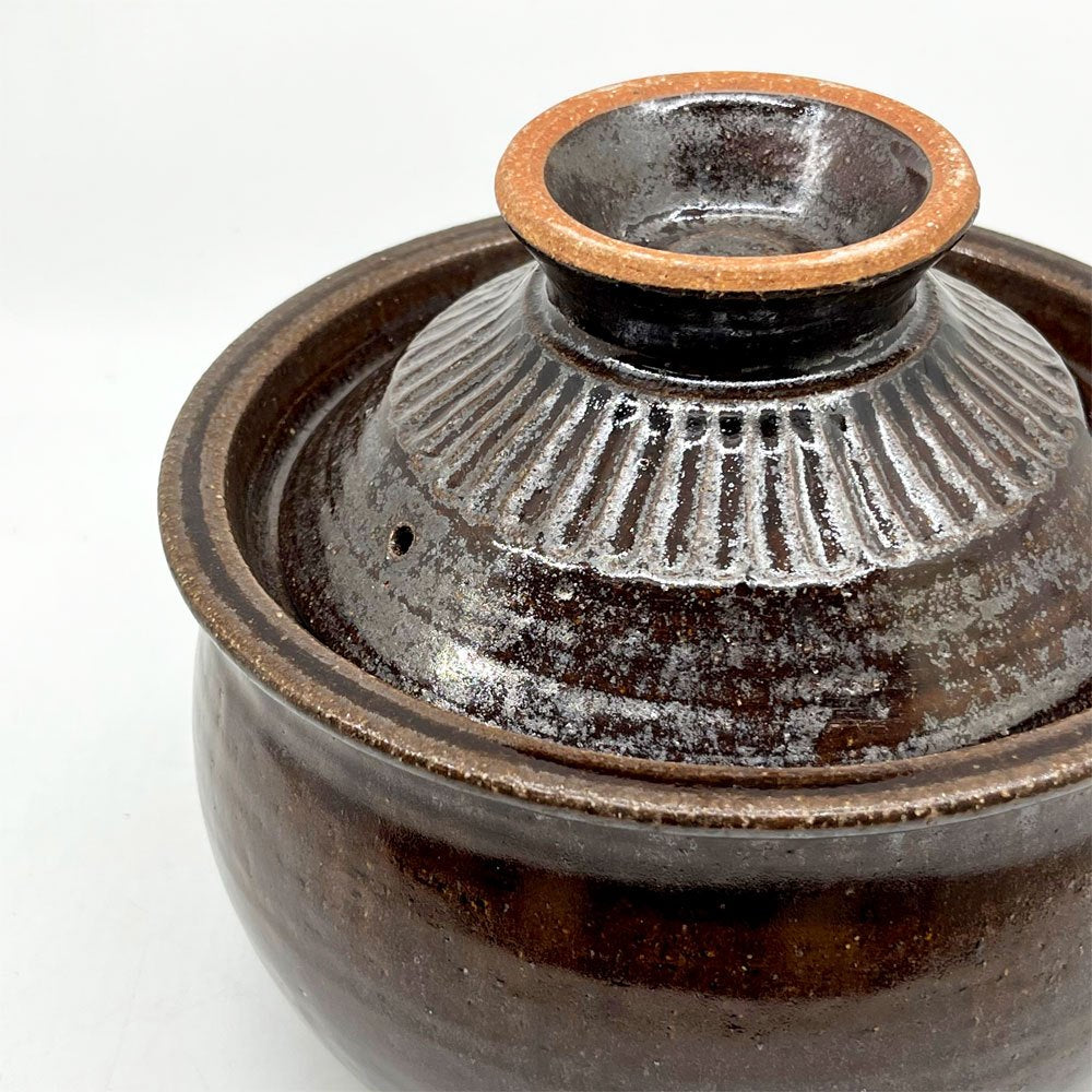 廣川温 ごはん鍋 2合半サイズ 耐熱陶器 煮込み料理 現代作家 ●