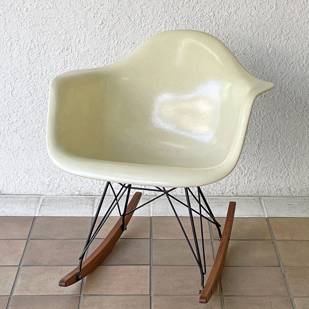 ハーマンミラー Herman Miller アームシェルチェア セカンド 2nd初期 エンボスレス FRP  ロッカーベース イームズ ミッドセンチュリーモダン ◇
