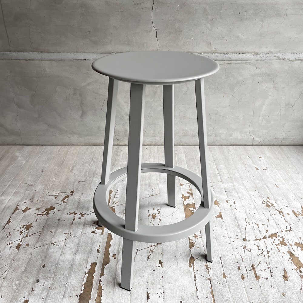 ヘイ HAY リボルバー バースツール ロー REVOLVER BAR STOOL LOW H65cm スカイグレー 回転式座面 レオン・ランズメイヤー デンマーク A ♪