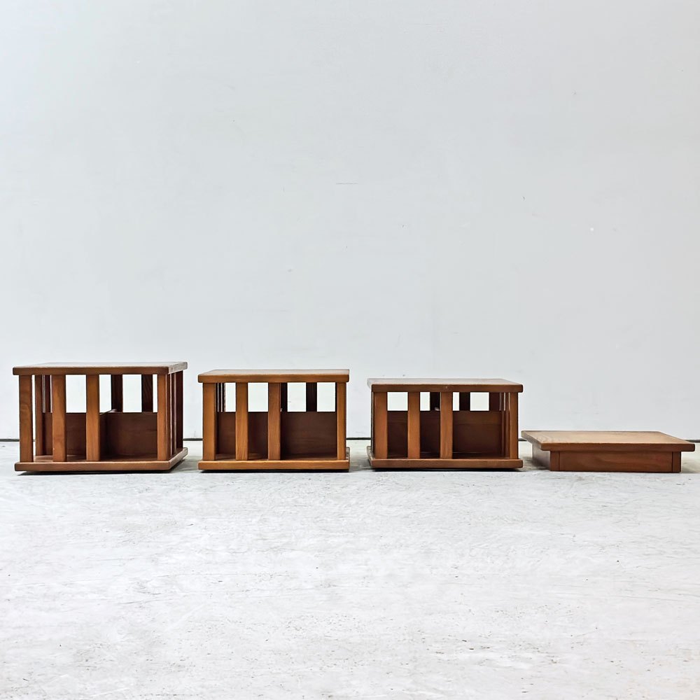 ICO ロータリーブックシェルフ Rotary Bookcase ブックケース 回転式本棚 オーク材 スタッキングシェルフ US製 ●