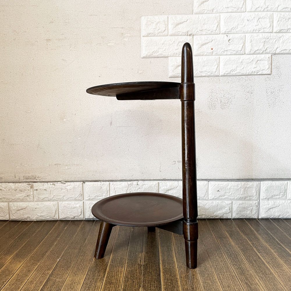 エドマンドヨルゲンセン EDMUND JORGENSEN サイドテーブル サービングテーブル プライウッド 2段 H62cm デンマーク 北欧ビンテージ ◎