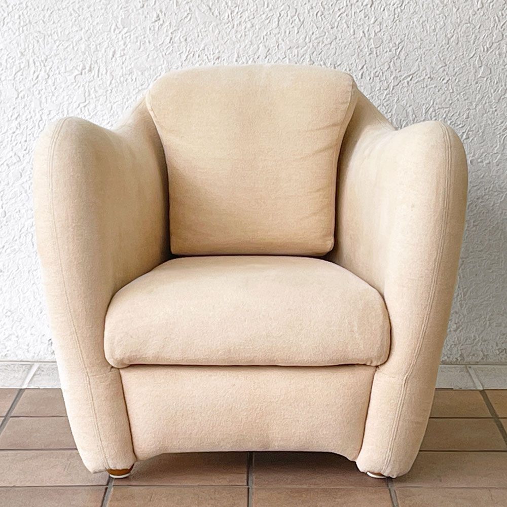 イデー IDEE ミニミラーアームチェア MINI MILLER ARM CHAIR パーソナルチェア シングルソファ ファブリック ベージュ 廃番色 ◇
