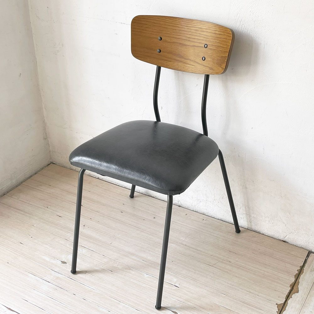 ジャーナルスタンダードファニチャー journal standard Furniture j.s.F ヘンリー HENRY ダイニングチェア PVCレザー アイアン 廃番 ★