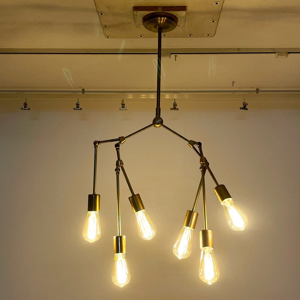 アクメファニチャー ACME Furniture ソリッドブラスランプ SOLID BRASS LAMP 6アームシャンデリア 6ARM CHANDELIER 真鍮 シーリングライト ミッドセンチュリー インダストリアル レトロスタイル ●