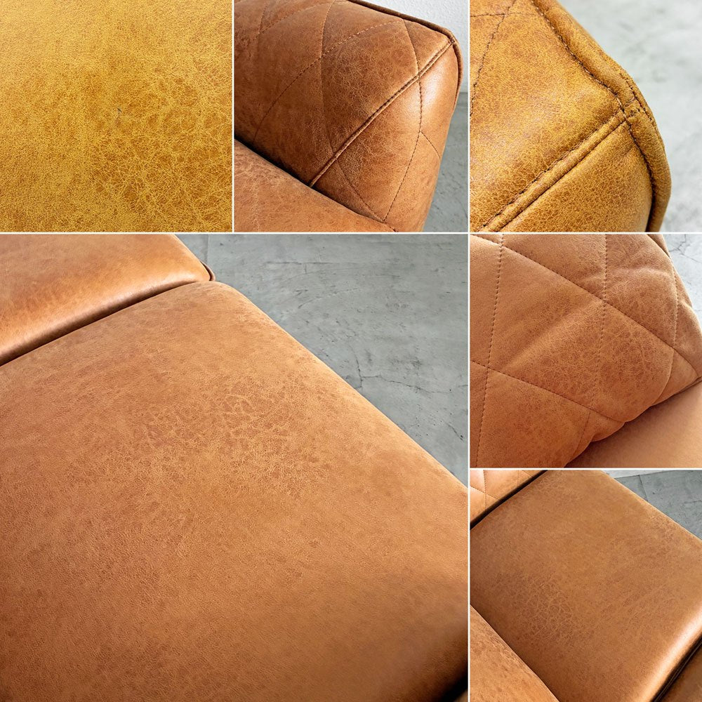 リラックスフォーム RELAX FORM コロンバス COLUMBUS Ⅱ 2人掛けソファ W164cm レザーテックス キャメル 木脚 関家具 定価￥162,800- 〓