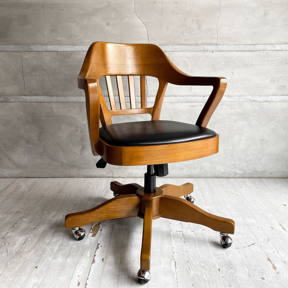 アクメファニチャー ACME Furniture ショーウォーカー SHAW-WALKER デスクチェア アームチェア タモ材 PVCレザー キャスター 昇降 リクライニング 参考定価￥79,200-♪