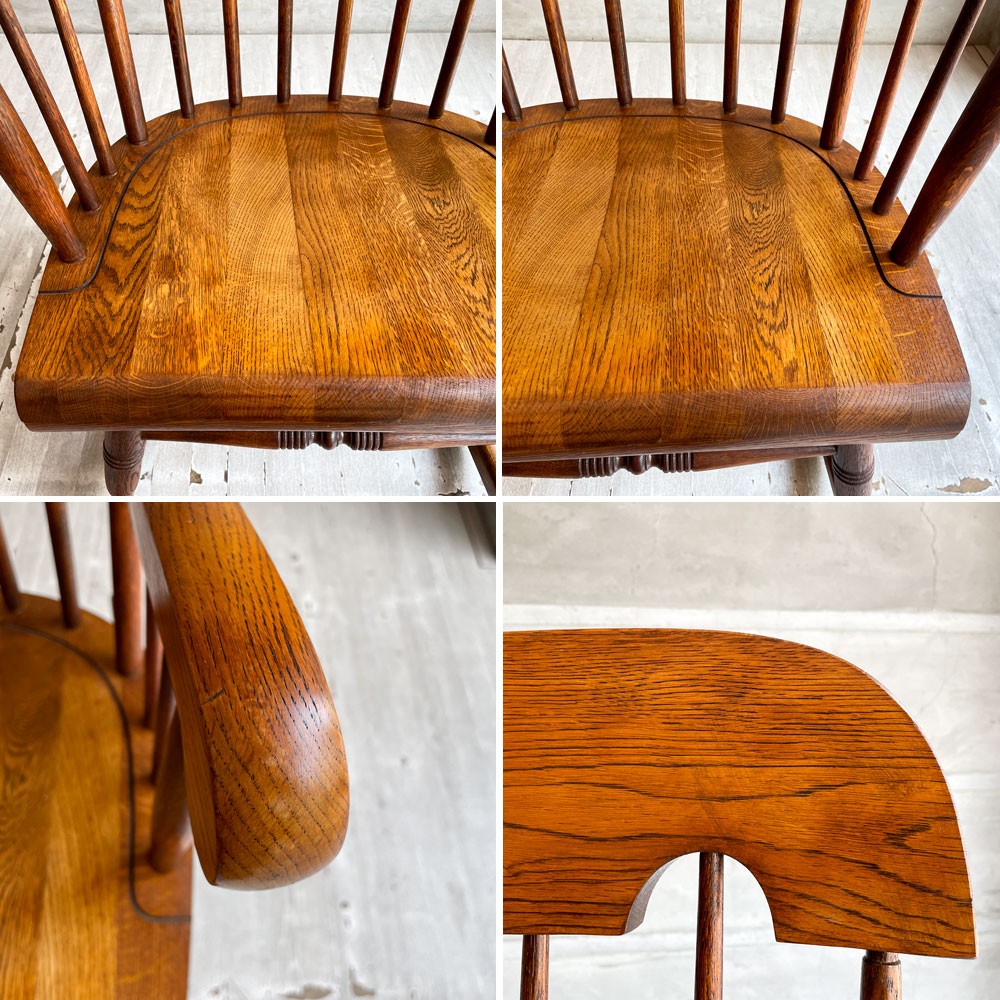 飛騨産業 HIDA キツツキ 穂高シリーズ ロッキングチェア ラウンジチェア C63 オーク無垢材 コロニアル ブラウン 定価￥91,300- ♪