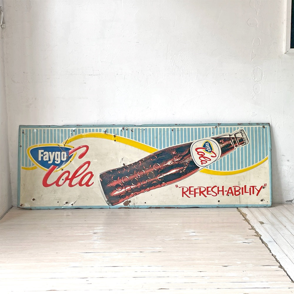 フィゴコーラ Faygo Cola FEFRESH-ABILITY メタルサイン ホーロー看板 琺瑯 60's USビンテージ コーク アドバタイジング★