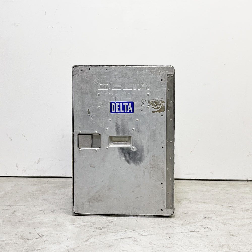 DELTA航空 ビンテージ ギャレーコンテナ ボックス Galley Box アルミ製 1ドア 6段 棚板付き 1960～70`s US Vintage A ●