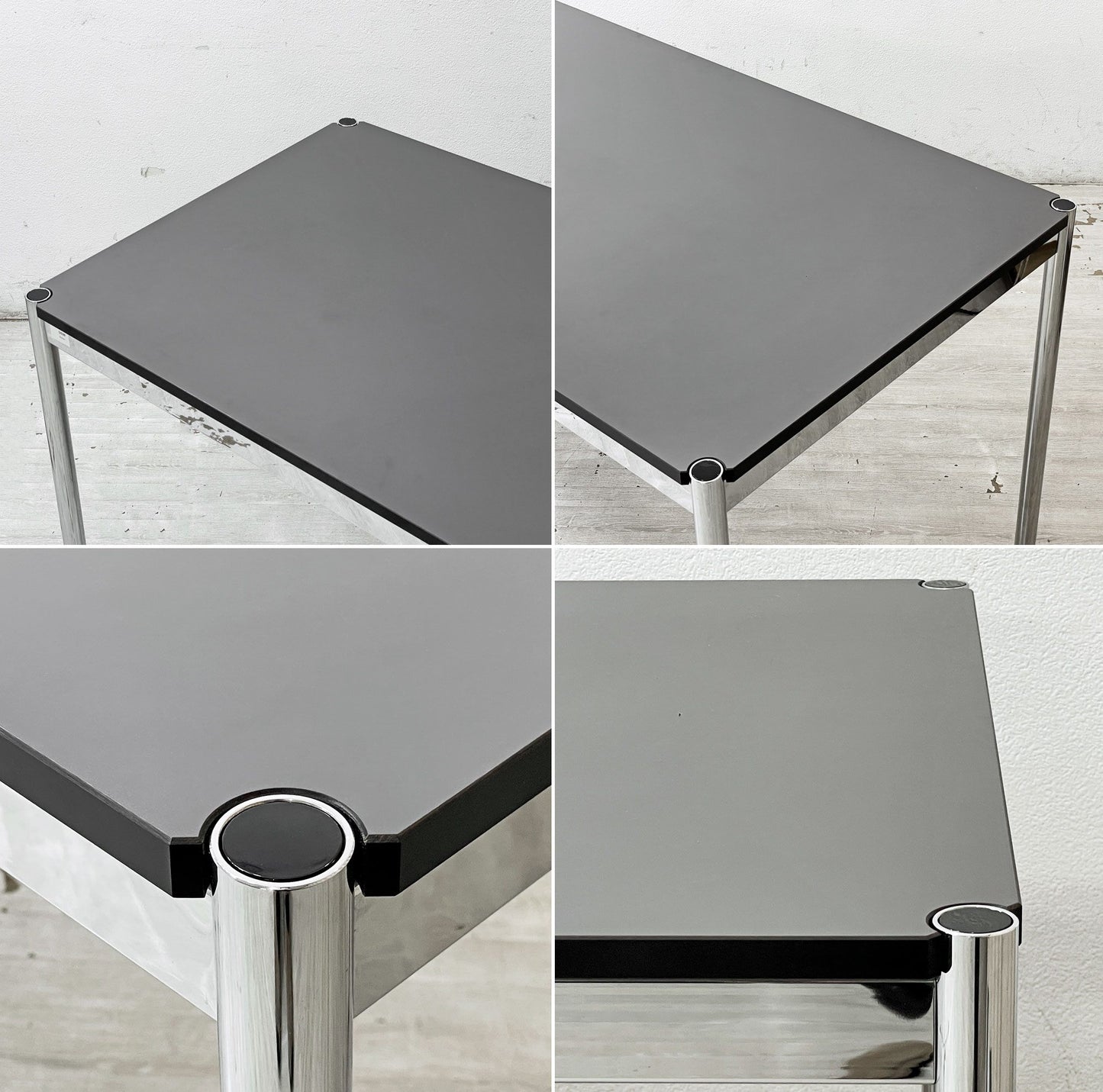 ユーエスエムハラー USMハラー USM Haller モジュラーファニチャー USMハラーテーブル ワーキングデスク ダイニング グラファイトグレー ラミネート天板 アジャスター 高さ調整機能付 スイス A ●