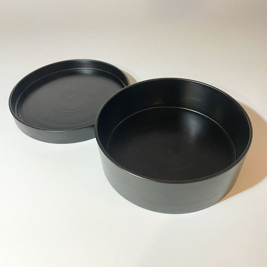 富井貴志 弁当箱 黒漆 16cm 現代作家 ★