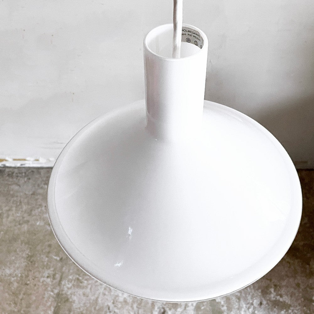 ホルムガード Holmegaard P＆T PENDEL ペンダントライト ホワイトガラス 32cm マイケル・バング デンマーク ビンテージ 北欧照明 ■