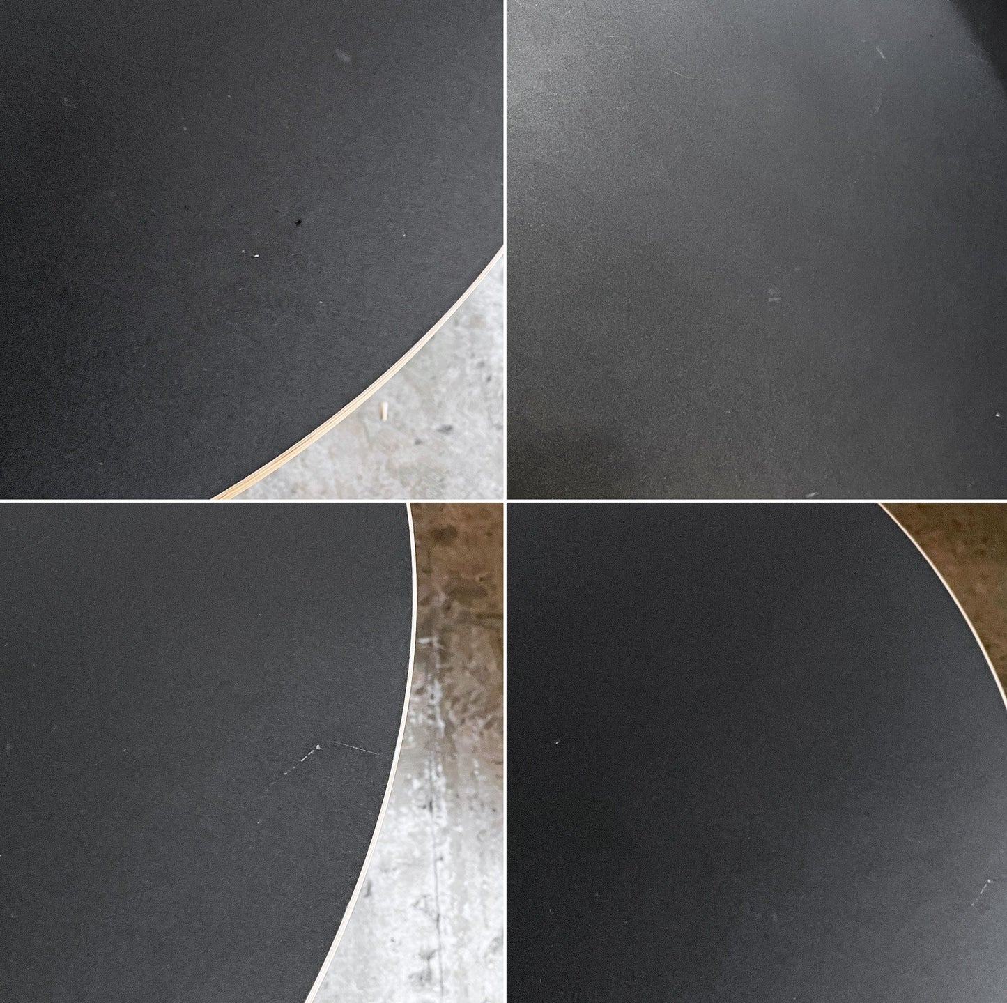 かなでもの KANADEMONO ザ・カフェテーブル THE CAFE TABLE Black Steel 4pin ラウンド Φ80cm リノリウム天板 ■