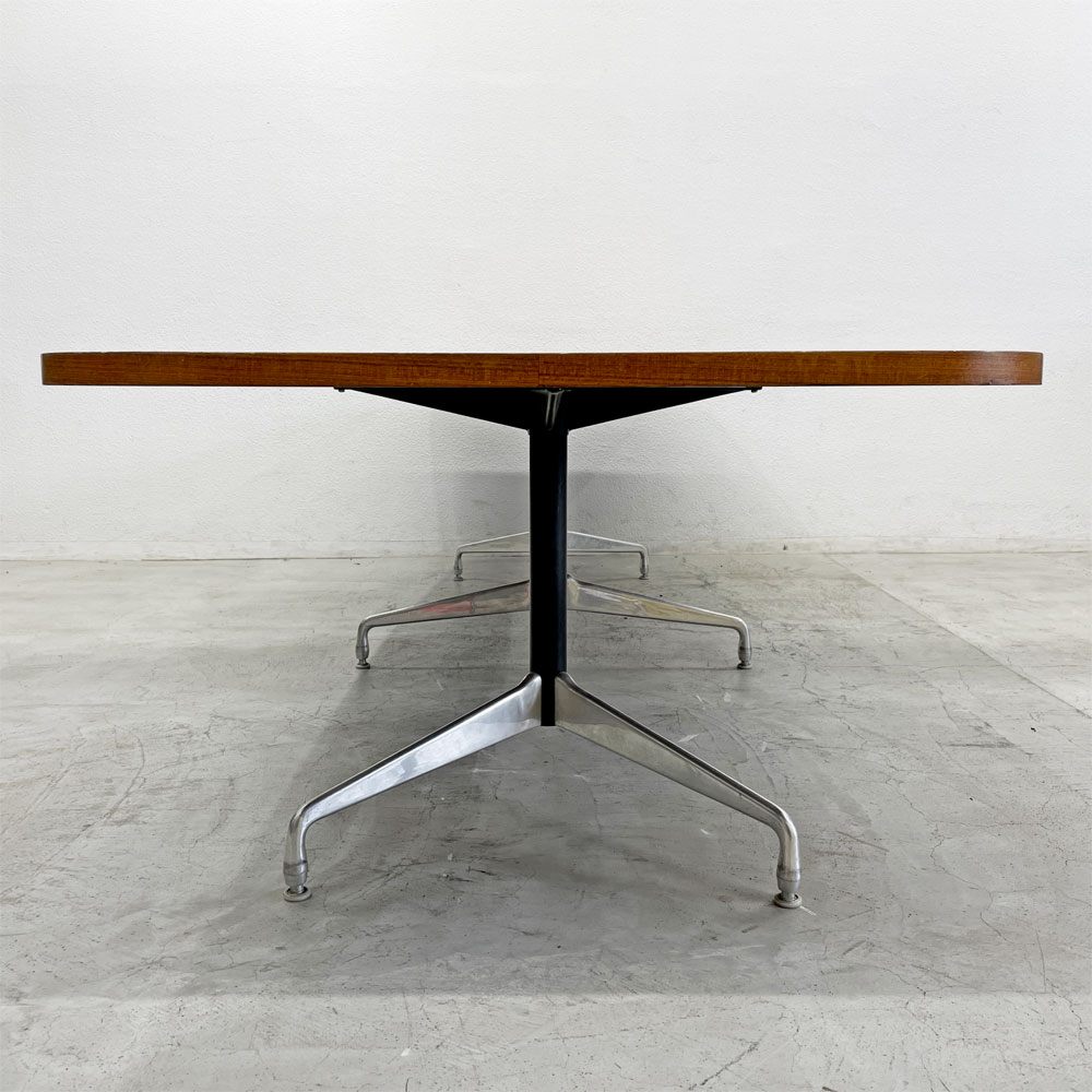 ハーマンミラー Herman Miller レクタンギュラーテーブル セグメンテッドベース ミーティングテーブル ダイニングテーブル ローズウッド天板 W330cm イームズ ビンテージ 〓