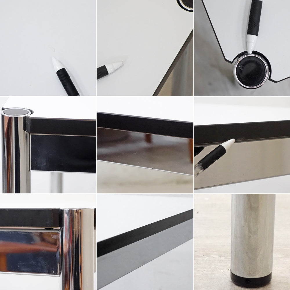 USMモジュラーファニチャー USM Haller USMハラーテーブル ワーキングデスク ダイニングテーブル W150×D75×H70cm パールグレーラミネート(ホワイト) 高さ調整機能付 ●