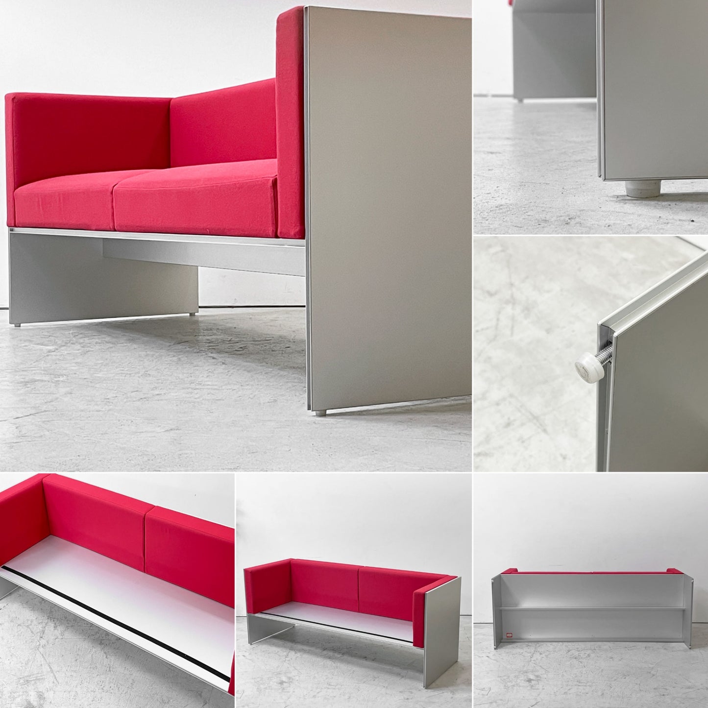 カッシーナイクスシー Cassina ixc. エアーフレーム AIR FRAME 30073 ミッドソファ MID SOFA 3人掛け 2シーター W166cm レッド系 ファブリック デヴィッド・チッパーフィールド ●