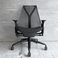 ハーマンミラー HermanMiller セイルチェア SAYL Chair デスクチェア ブラック サスペンションミドルバック アジャスタブルアーム キャスター付 イヴ・ベアール ♪