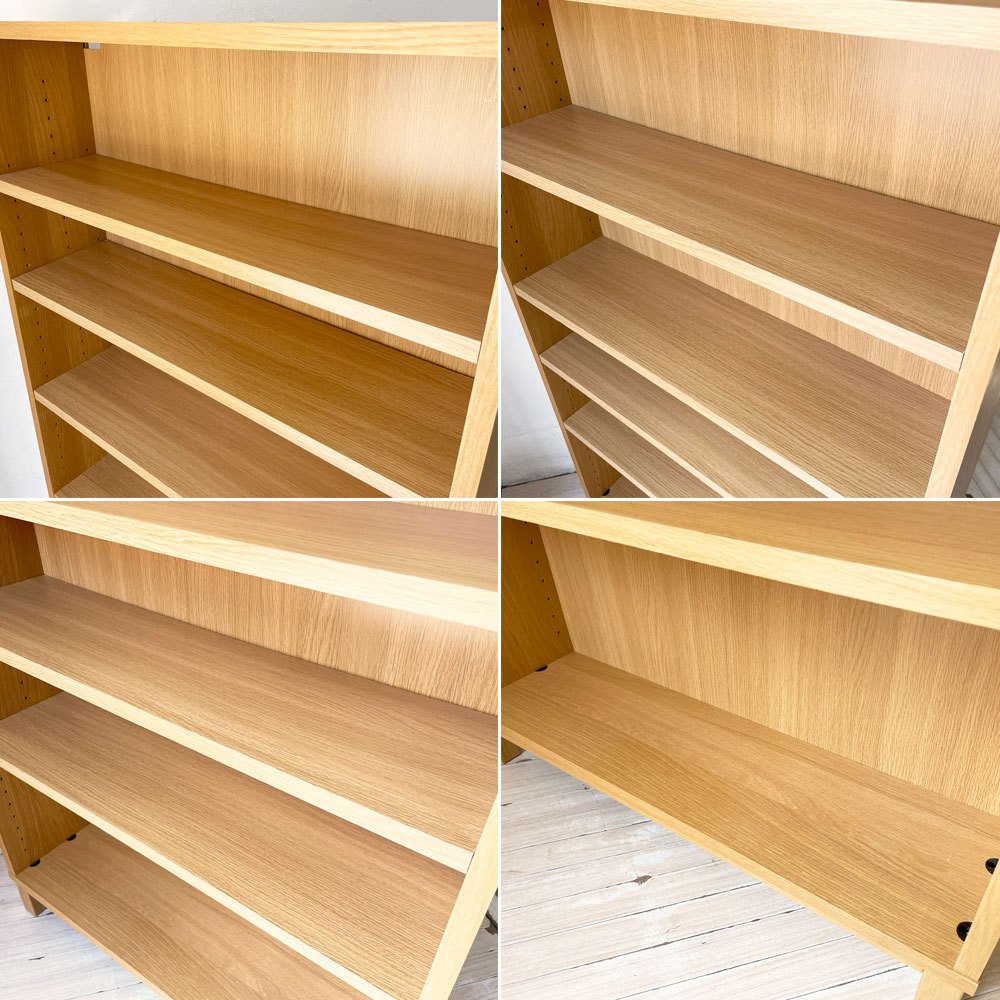 無印良品 MUJI オーク材 薄型ラック ワイド大  7段 本棚 ブックシェルフ 廃番 参考定価24,900円 ★