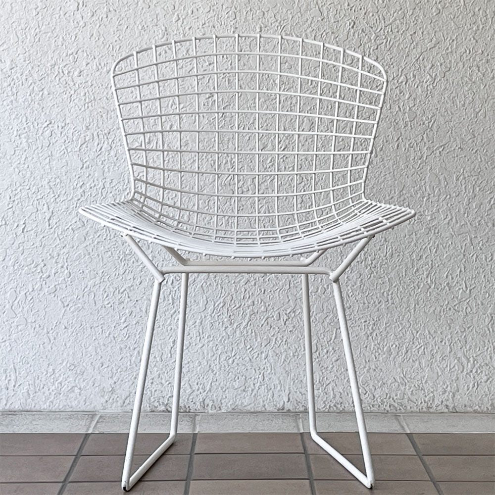 ノル Knoll 420 サイドチェア ワイヤーチェア ホワイト ハリー・ベルトイア Harry Bertoia ミッドセンチュリー 名作椅子 ◇