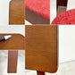 フランフラン Francfranc コムンチェア COMUN CHAIR ダイニングチェア アッシュ材 ファブリックシート レッドカラー 北欧スタイル 廃番 ●