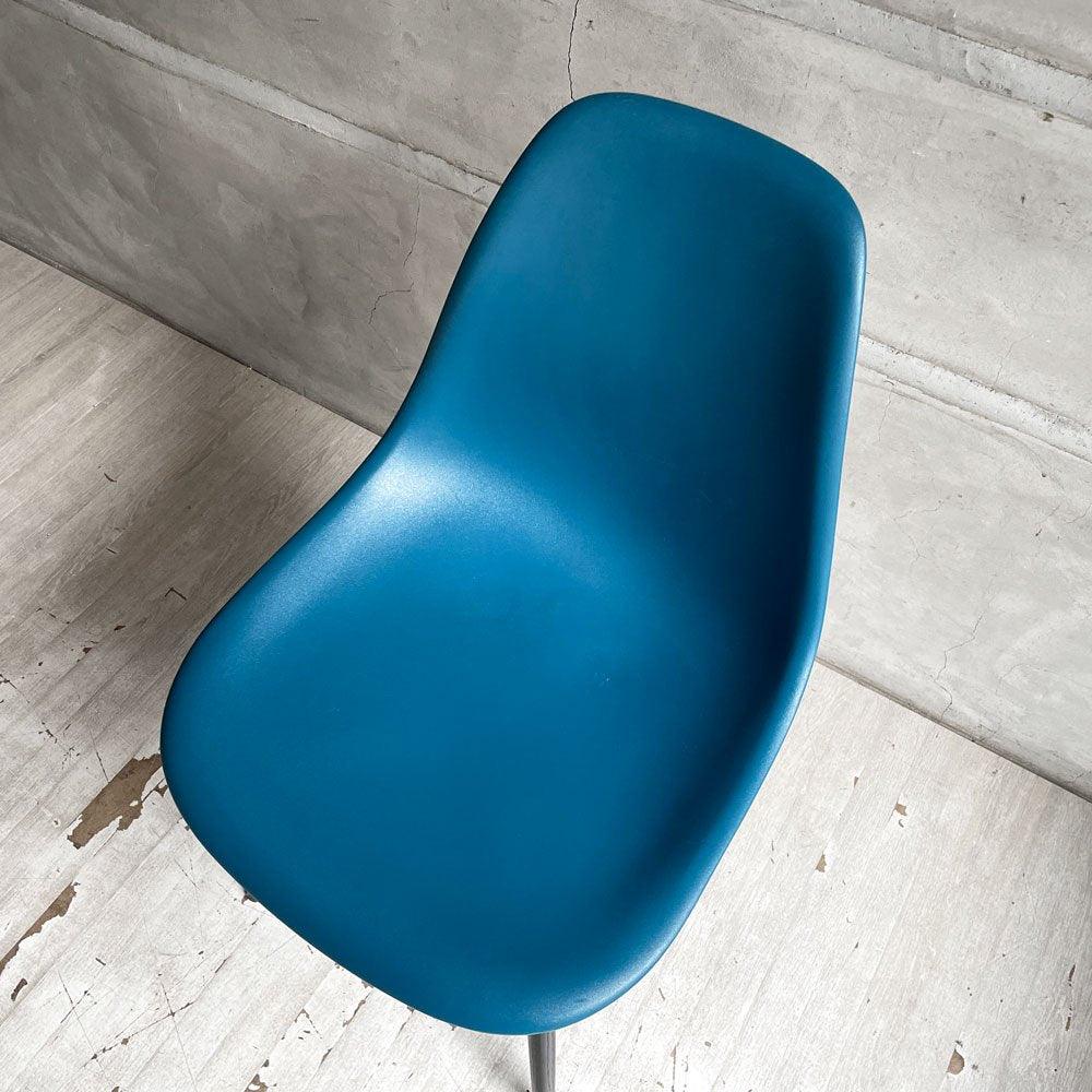 ハーマンミラー HermanMiller サイドシェルチェア ドゥエルレッグ DSW ブルーグリーン × エボニー ポリプロピレン製 イームズ ミッドセンチュリー ♪