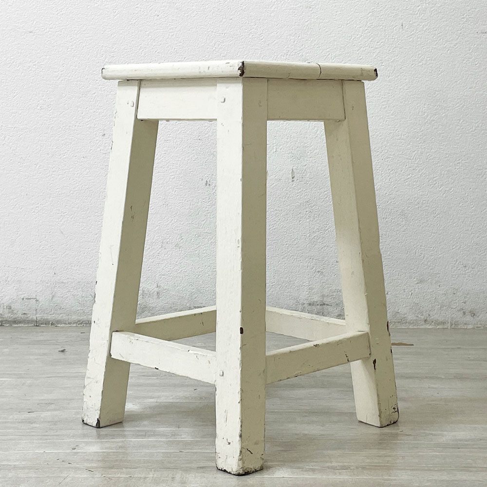 フェール トラヴァイユ Fer travail GOMENOL Wood stool H55.5 スツール シャビーシック インダストリアル C ●