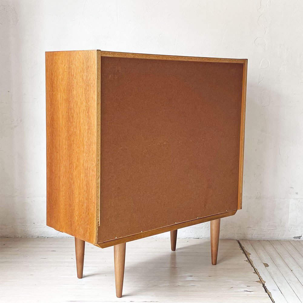 デンマークビンテージ Danish Vintage チーク材 サイドキャビネット シェルフ 引き戸 北欧家具 ★