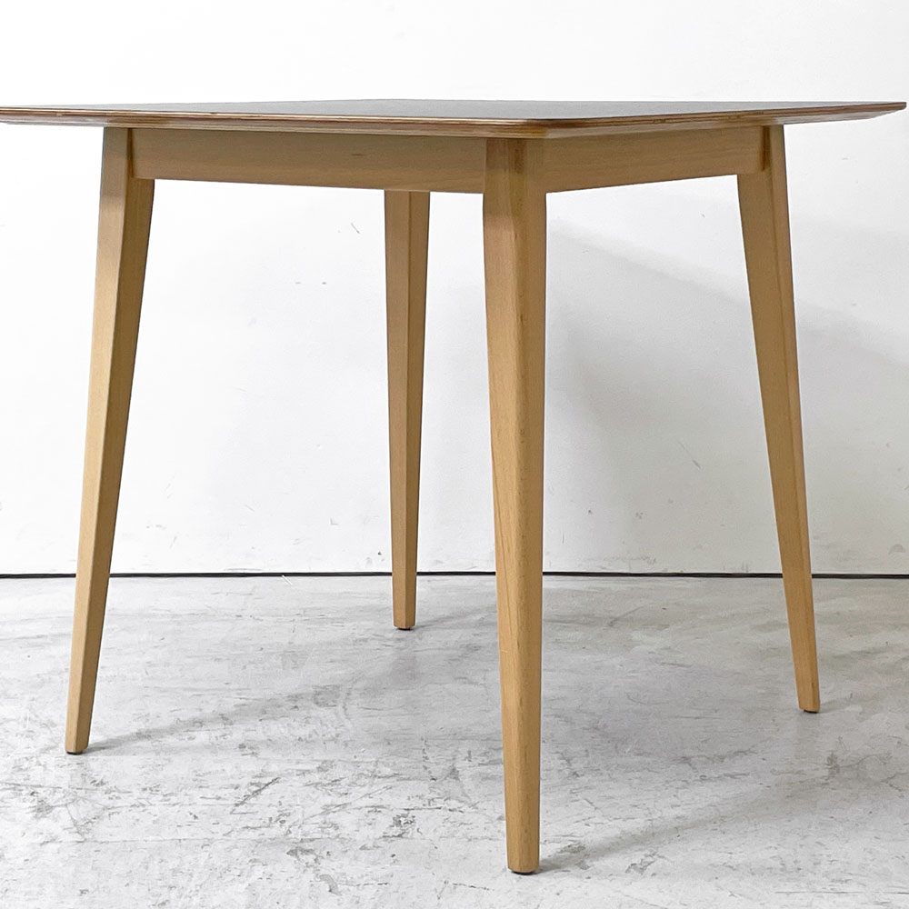 ナチュラルモダン Natural Modern メラミントップ ダイニングテーブル ブラック ビーチ材 テーパードレッグ W80cm ●