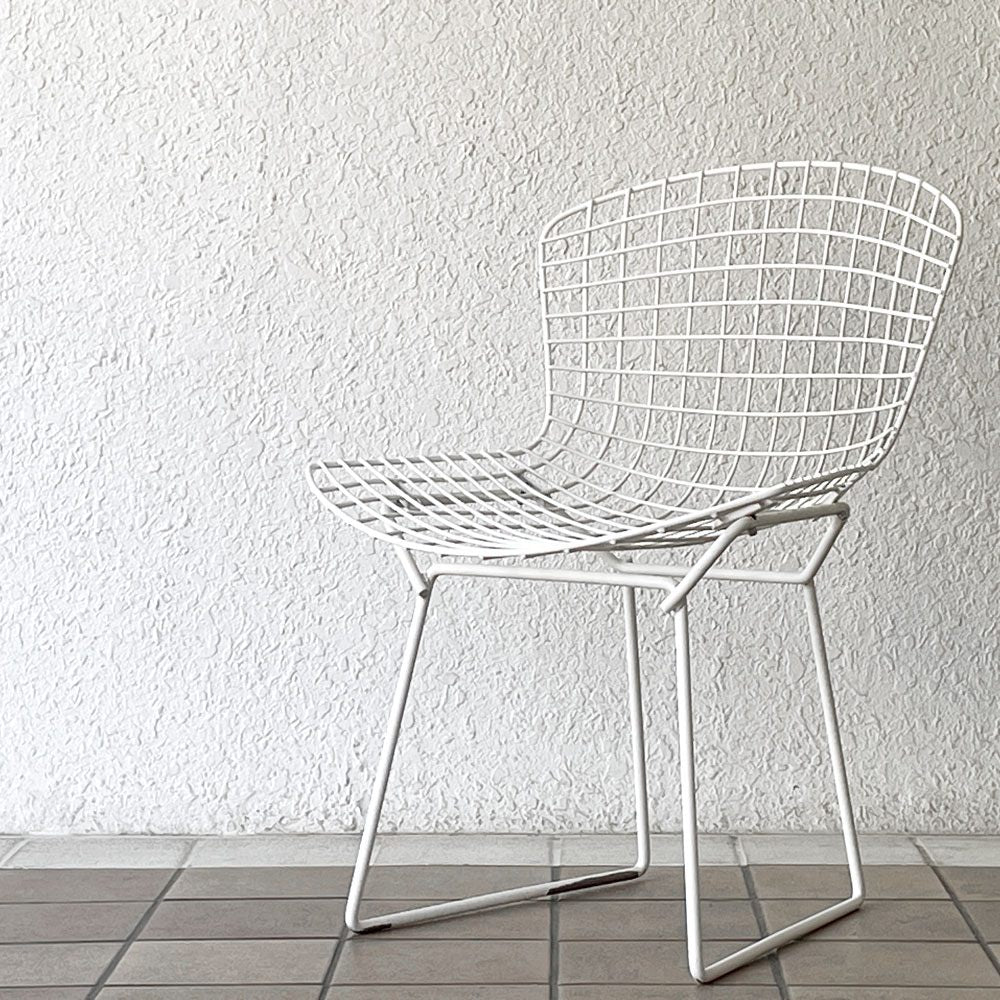 ノル Knoll 420 サイドチェア ワイヤーチェア ホワイト ハリー・ベルトイア Harry Bertoia ミッドセンチュリー 名作椅子 ◇