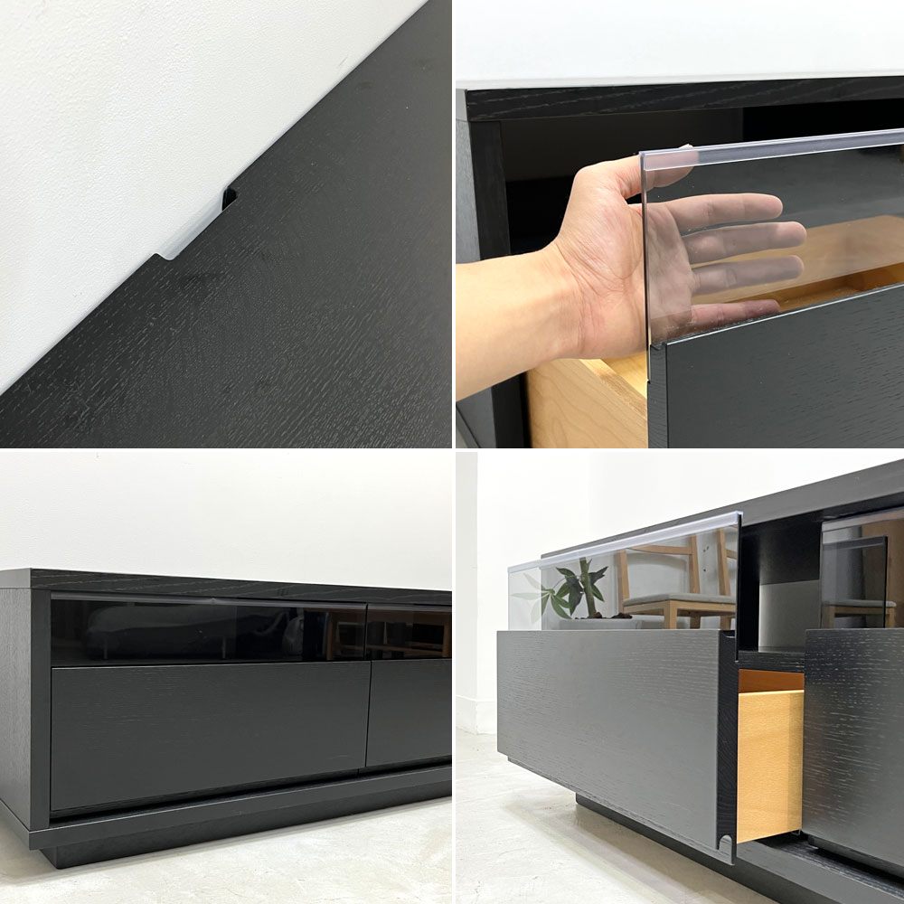 マスターウォール MASTERWAL バス BASS AV BOARD オーク無垢材使用 ブラック塗装 W180cm D48cm アカセ木工 ●