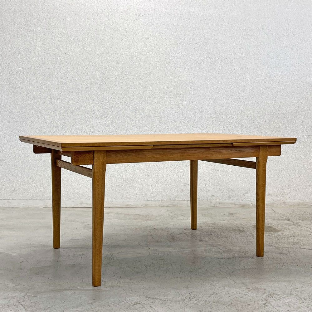 デンマークビンテージ Danish Vintage エクステンションダイニングテーブル オーク材 伸長式 ドローリーフ型 北欧家具 〓