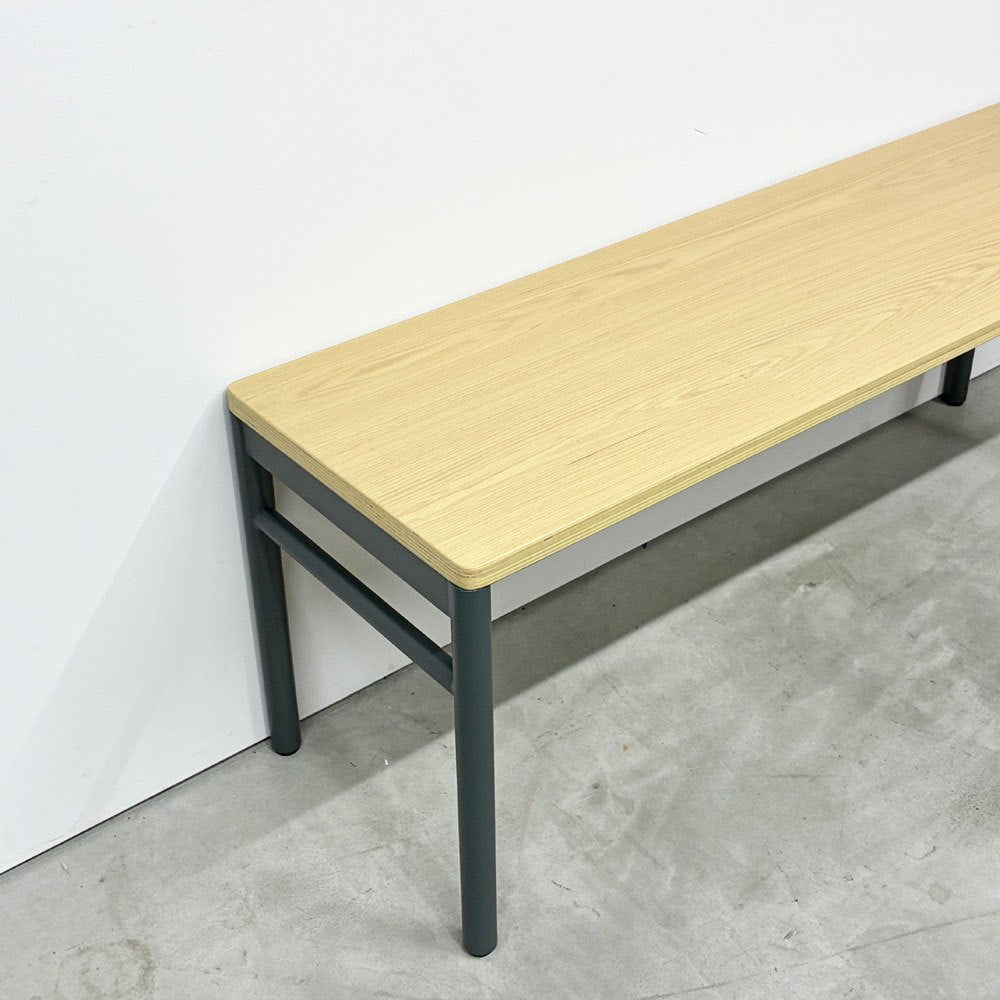 マスターウォール MASTERWAL レ・フォルメ Les Formes ブルエ BLEUET ベンチ ウッドトップ スチールレッグ W110cm 佐々木 章行 廃番 外箱付き 未使用保管品 ◎