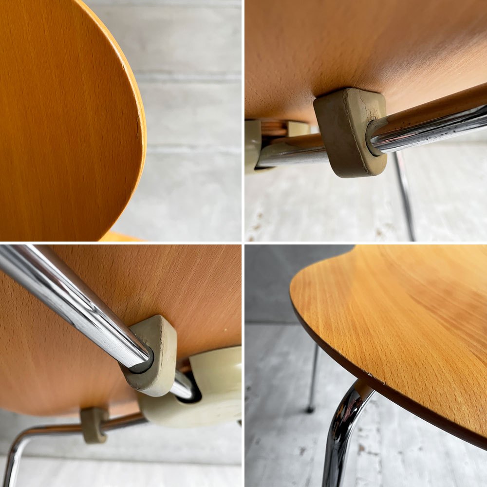 フリッツハンセン Fritz Hansen 3101 アリンコチェア アントチェア 4本脚 ナチュラルビーチ ラッカー仕上げ フェルトグライズ アルネ・ヤコブセン B ♪