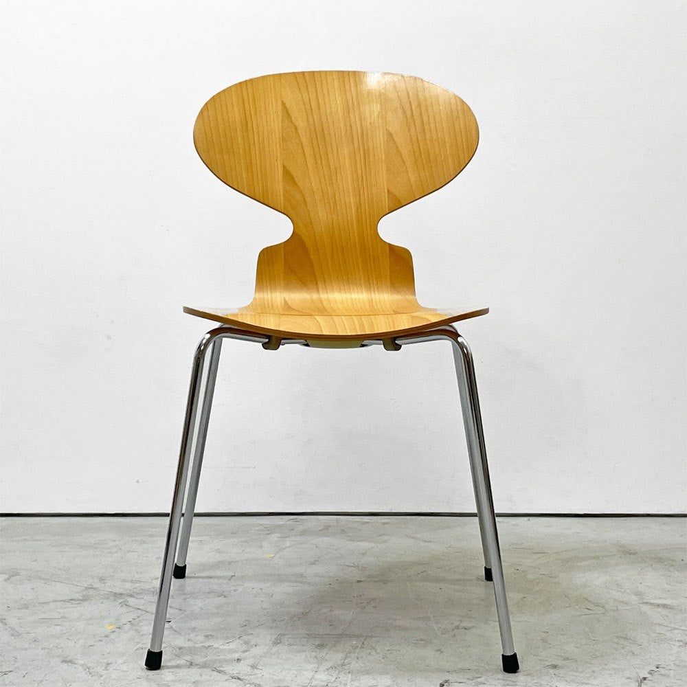 フリッツハンセン Fritz Hansen アントチェア 4本脚 ナチュラルビーチ ラッカー アルネ・ヤコブセン 北欧家具 K ●
