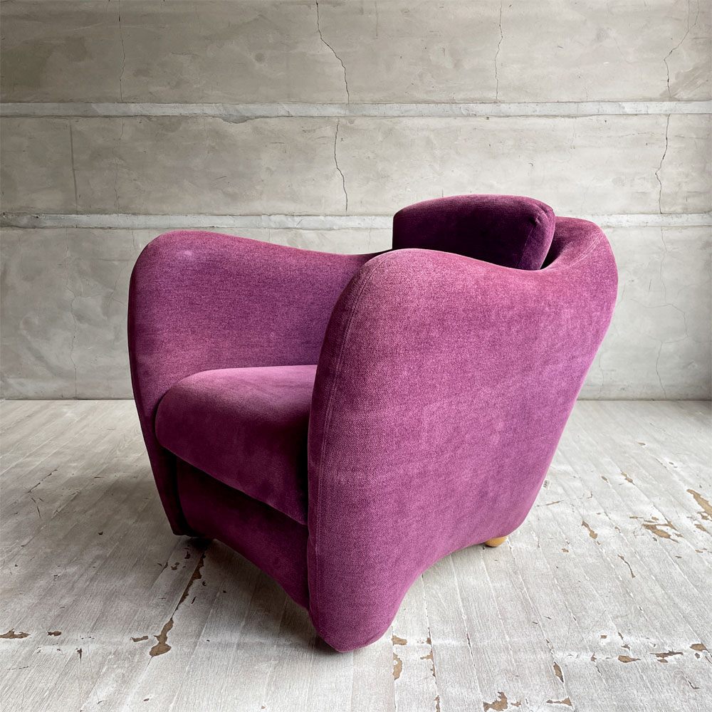 イデー IDEE ミニミラーアームチェア MINI MILLER ARM CHAIR パーソナルチェア シングルソファ ファブリック パープル 廃番カラー ♪