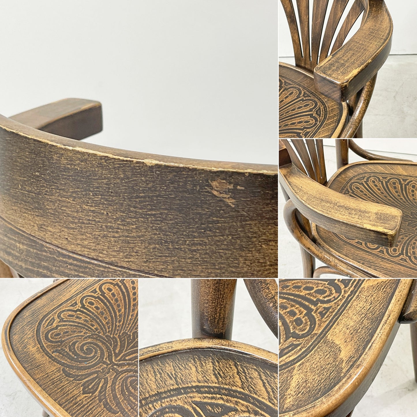 トン TON ベントウッド アームチェア Bentwood Arm chair ダイニングチェア 曲木椅子 ビーチ材 チェコ製 ●