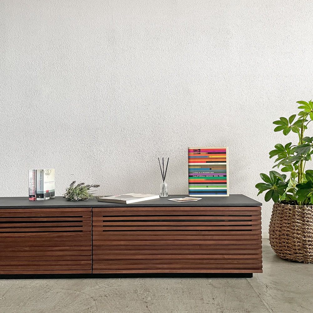 関家具 ジェネシス JENESYS テレビボード AVボード W180cm ウォールナット 2ドロワー 棚付 定価￥86,750- 〓