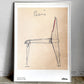 ヴィトラ Vitra ドローイングポスター シェーズトゥボワ Chaise Tout Bois ジャン・プルーヴェ Jean Prouve W50 × H70(スクリーンサイズ) 額装 非売品 ■
