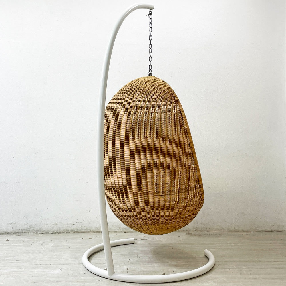 ヤマカワラタン 山川ラタン ハンギングエッグチェア HANGING EGG CHAIR C-326(NA) SHC-326 スチールスタンドセット ナナ・ディッツェル 定価約￥407,000- ●