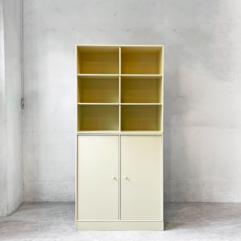 モンタナ MONTANA システムシェルフユニット SYSTEM SHELF UNIT 3ユニット アイボリー アジャスター付き キャビネット 木製扉＆ラック＆ベース デンマーク 北欧モダン ★