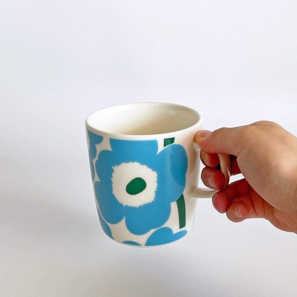 マリメッコ marimekko ウニッコ UNIKKO マグカップ 400ml ブルー ブルーボトルコーヒー コラボ 60周年記念 限定品 箱付き 北欧 ■