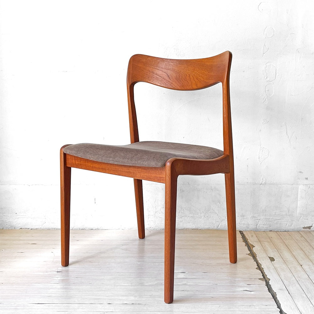 デンマークビンテージ Danish Vintage チーク材 ダイニングチェア デンマーク ファブリック 北欧家具 B ★